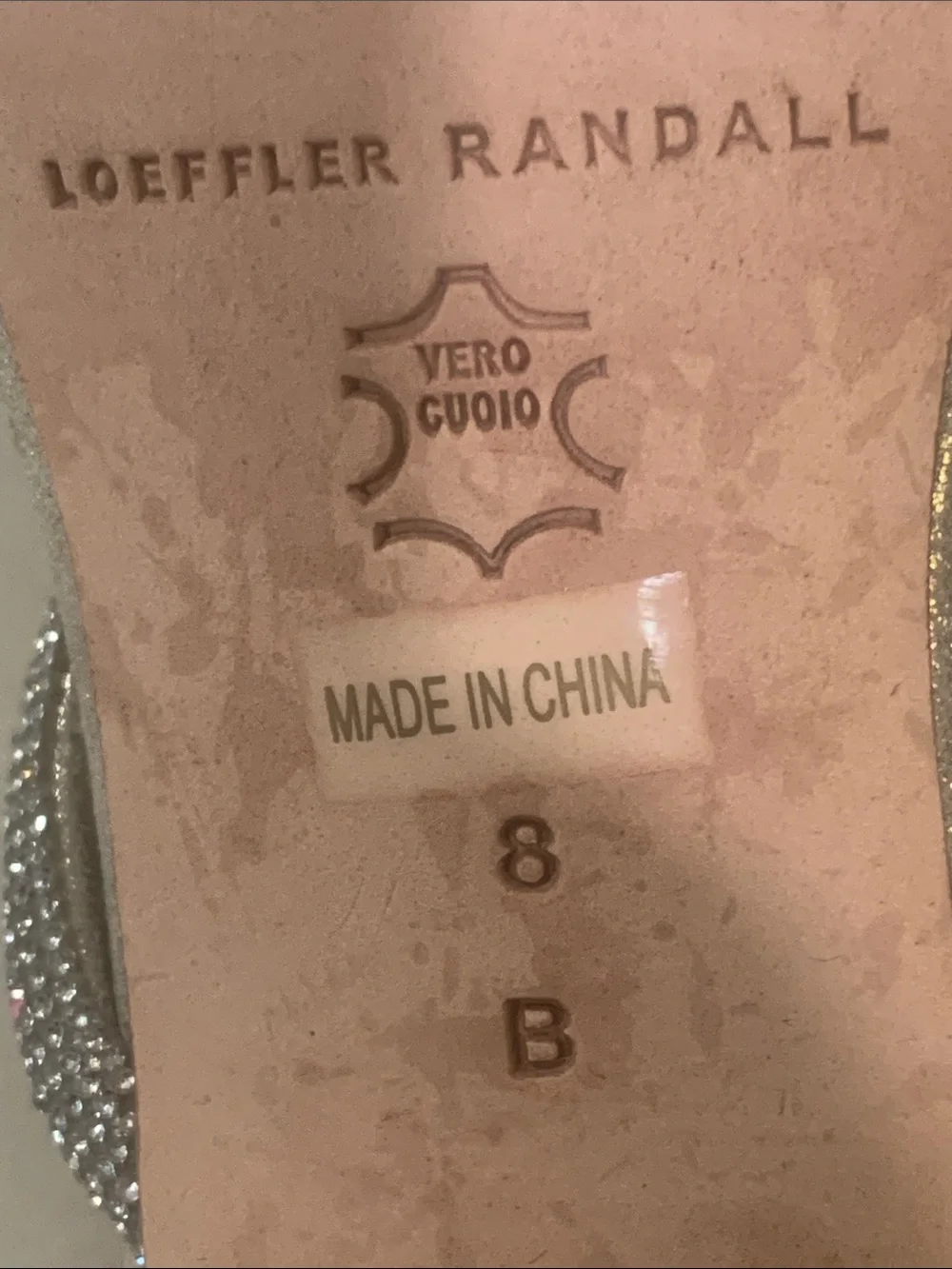 Loeffler Randall Mikel Silver Strass Bow Sandals Size 8 B